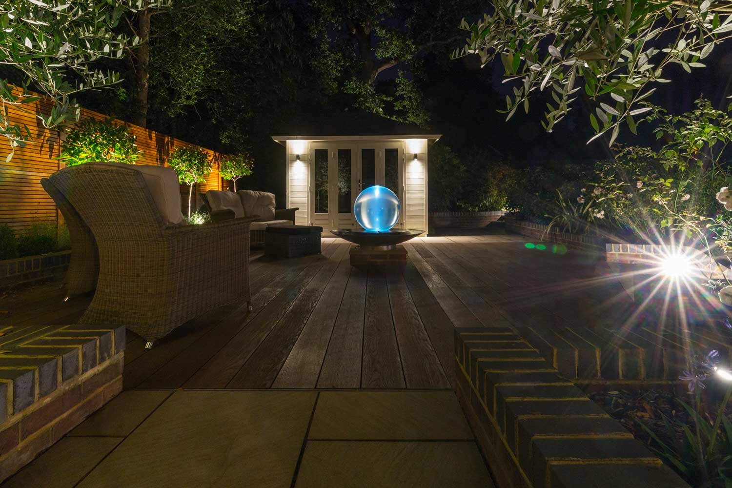 Cliveden, Buckinghamshire, garden lighting installation