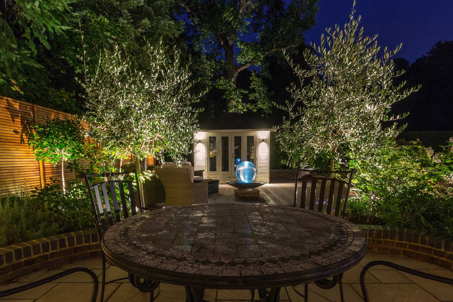 Cliveden, Buckinghamshire, garden lighting installation