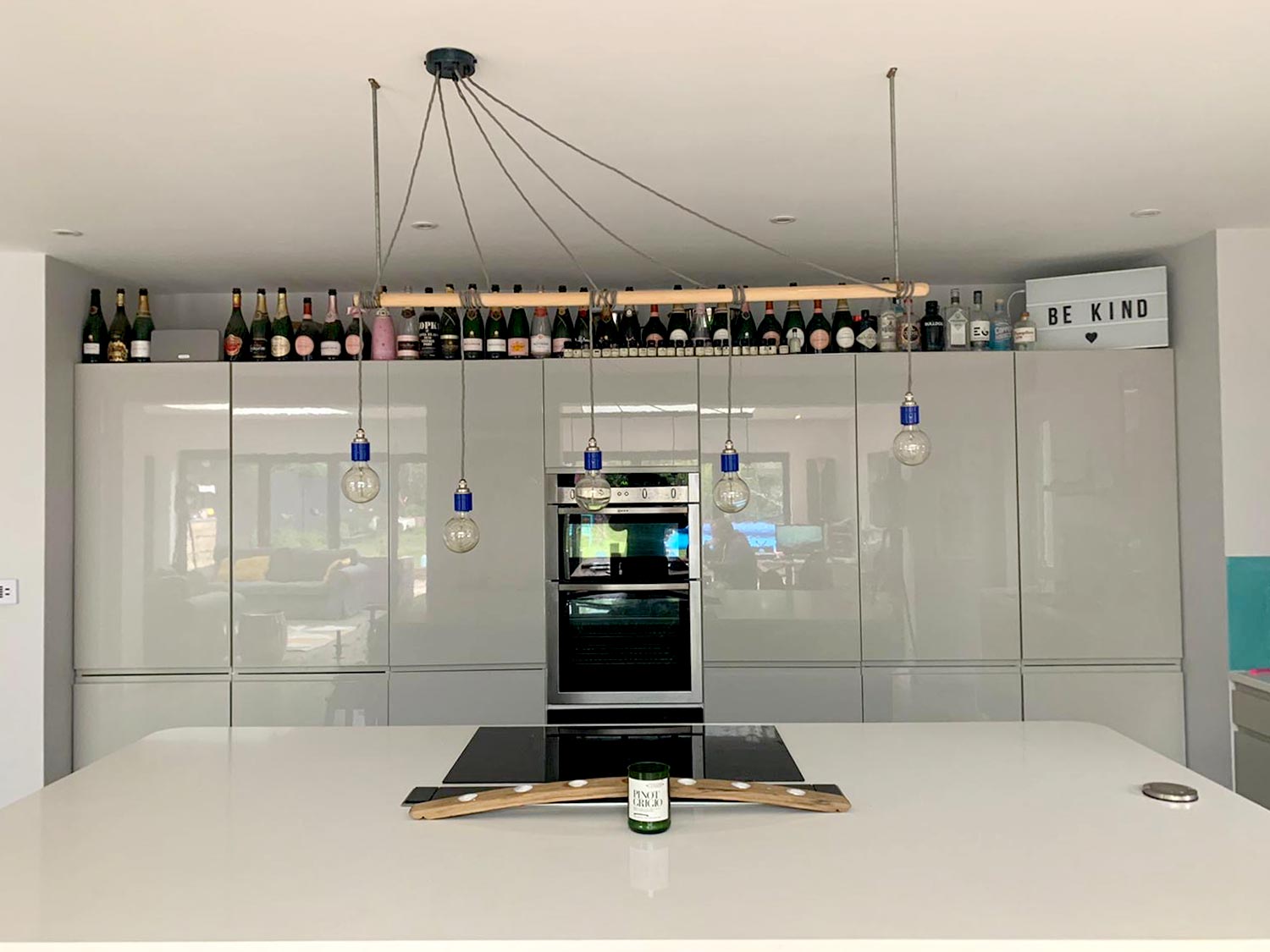 Open plan extension RAKO lighting installation, Tring, Hertfordshire
